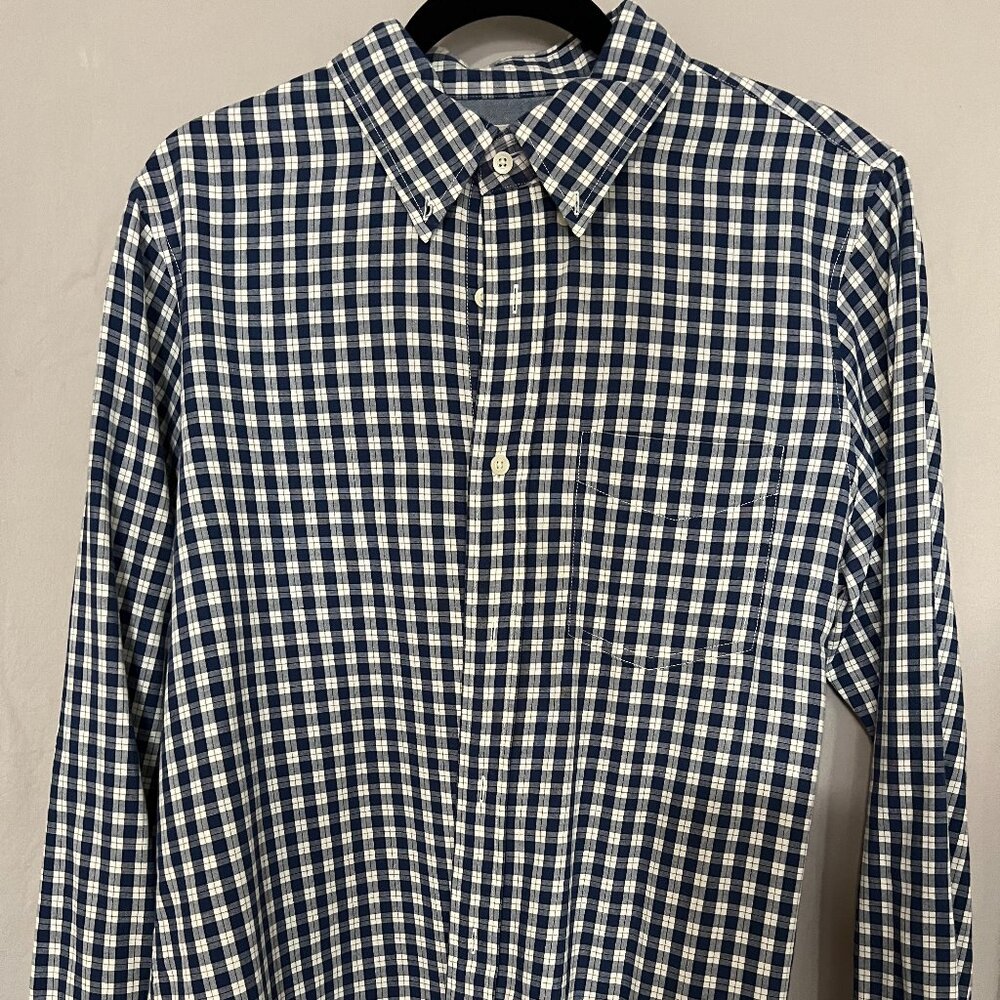 Jack Spade Blue Check Long Sleeve Dress Shirt L